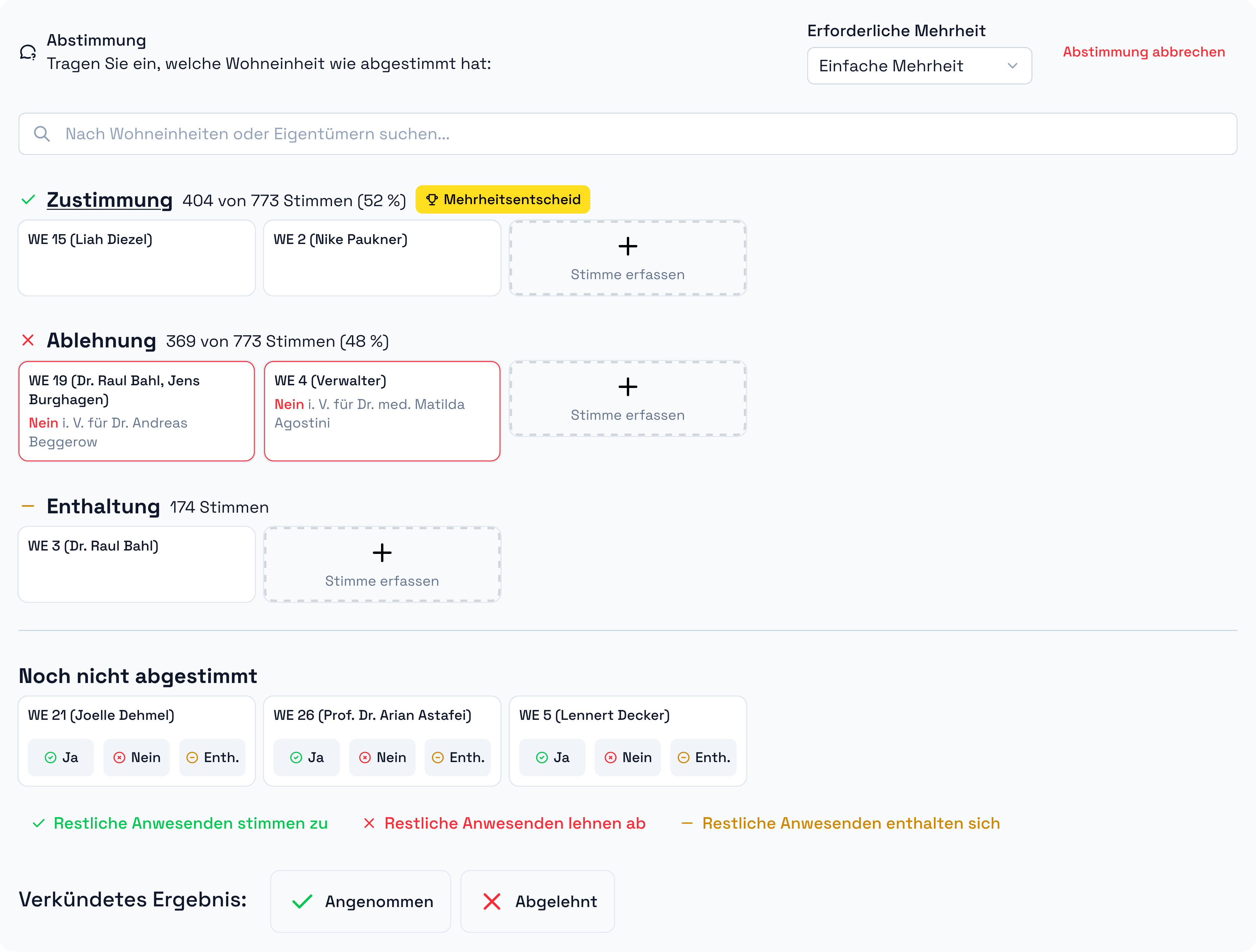 Admin Voting Interface