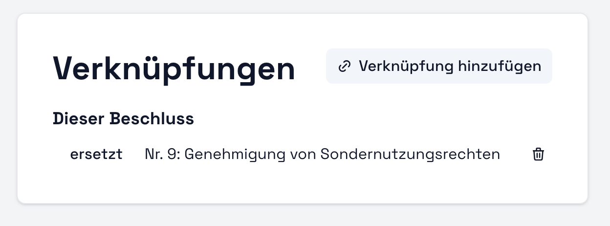 Beschlüsse verknüpfen