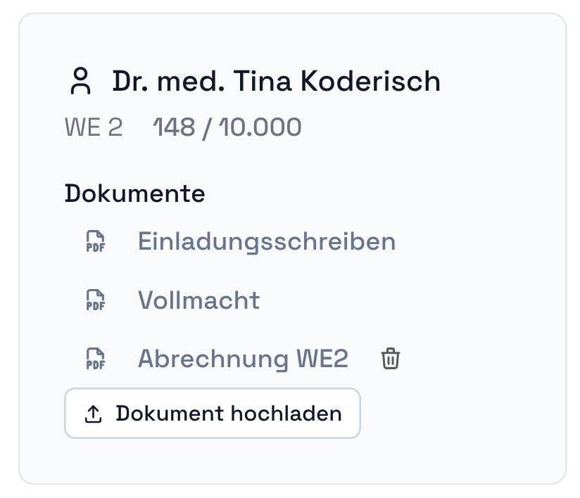 Dokumente im Eigentümerbereich