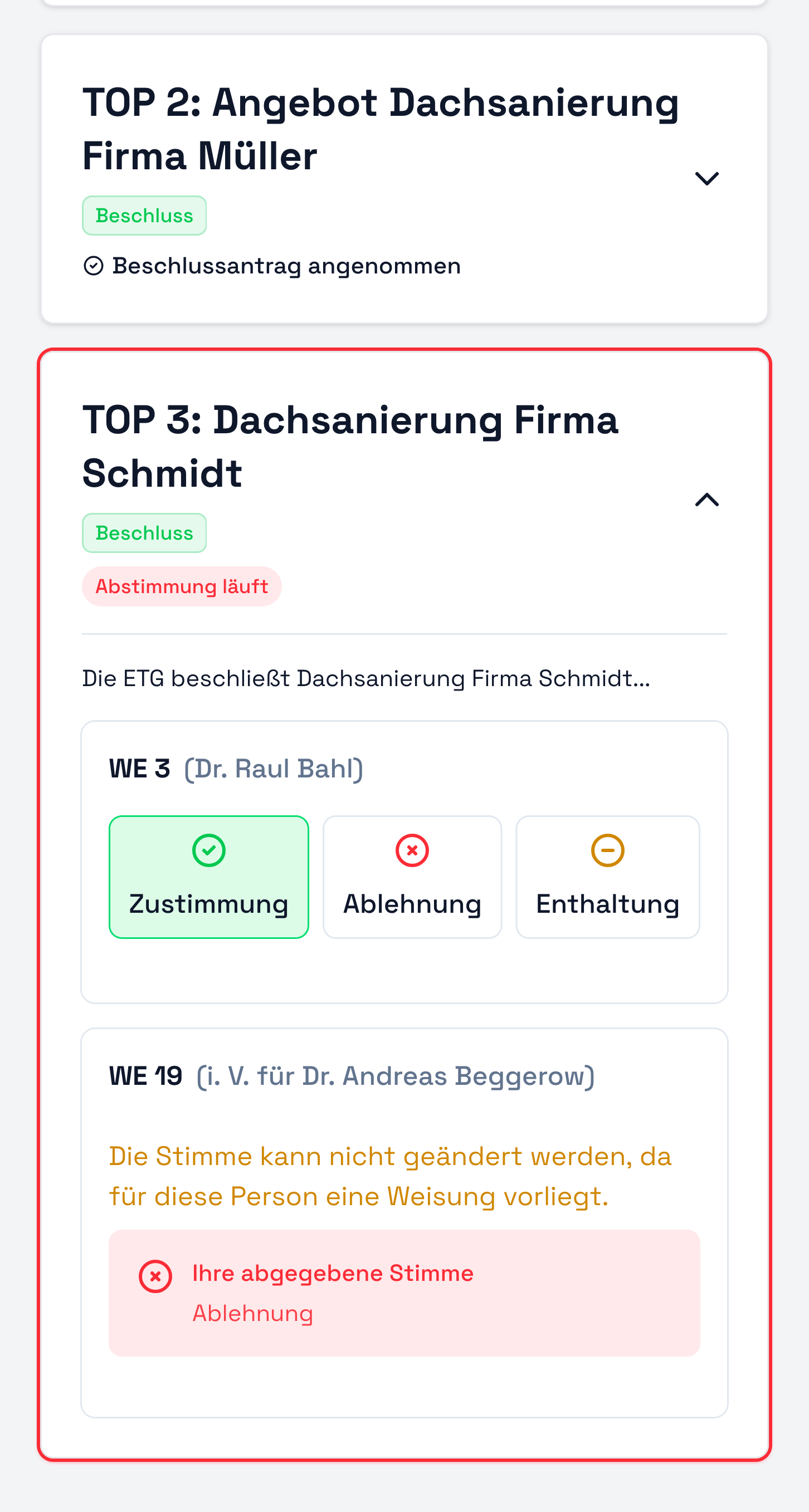 Live-Abstimmung auf dem Smartphone