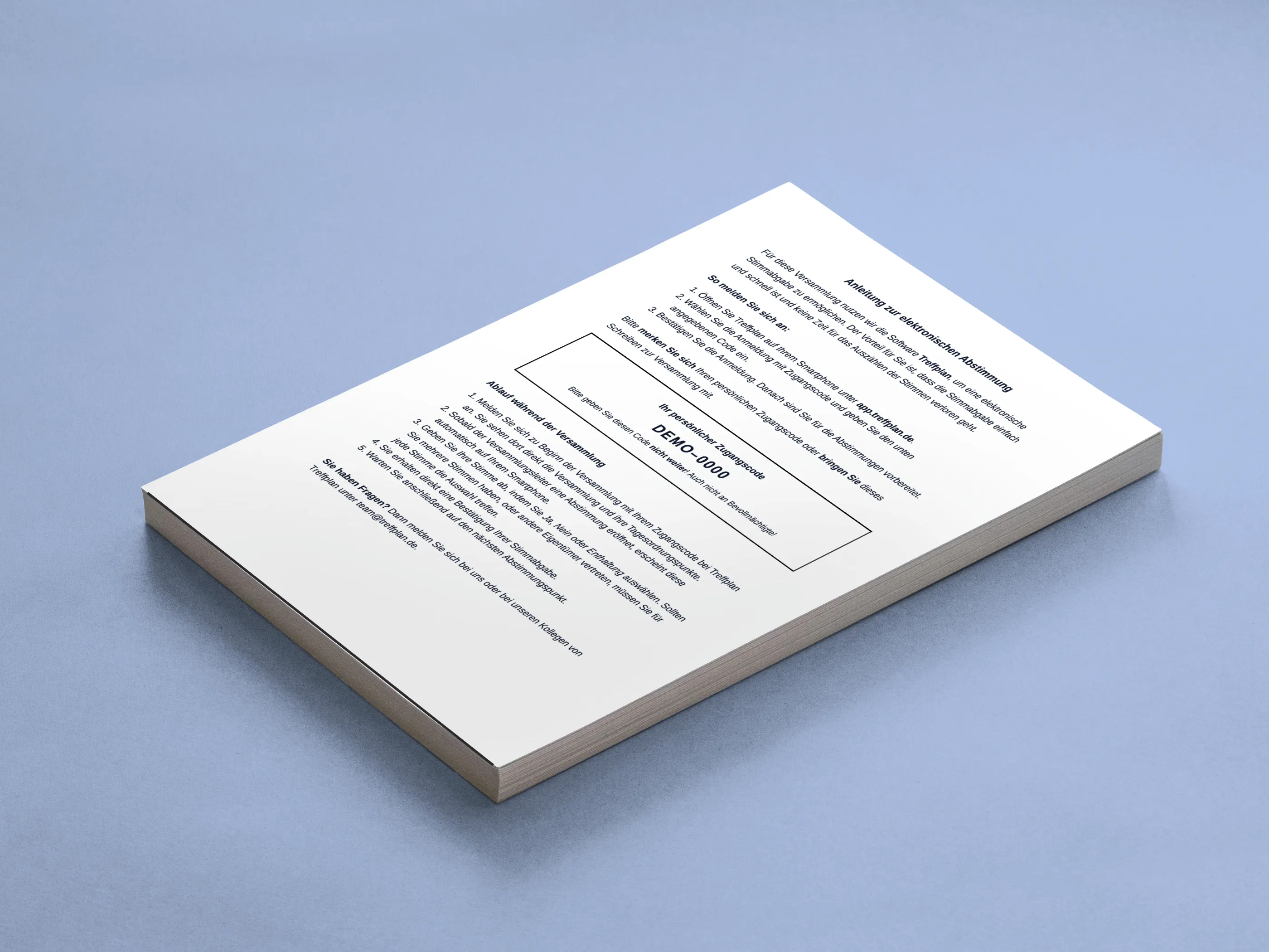 Anleitung zum Abstimmen